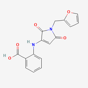 molecular formula C16H12N2O5 B2426176 2-((1-(furan-2-ylmethyl)-2,5-dioxo-2,5-dihydro-1H-pyrrol-3-yl)amino)benzoic acid CAS No. 920877-31-2