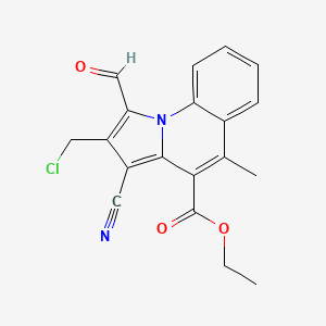 molecular formula C19H15ClN2O3 B2426187 Ethyl 2-(chloromethyl)-3-cyano-1-formyl-5-methylpyrrolo[1,2-a]quinoline-4-carboxylate CAS No. 1223297-98-0