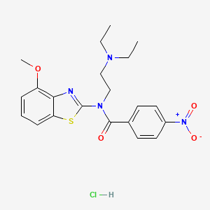 molecular formula C21H25ClN4O4S B2426188 盐酸N-(2-(二乙氨基)乙基)-N-(4-甲氧基苯并[d]噻唑-2-基)-4-硝基苯甲酰胺 CAS No. 1052535-86-0