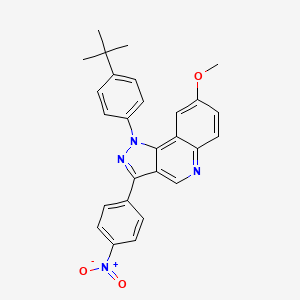 molecular formula C27H24N4O3 B2426198 1-(4-tert-butylphenyl)-8-methoxy-3-(4-nitrophenyl)-1H-pyrazolo[4,3-c]quinoline CAS No. 901265-54-1