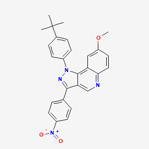 molecular formula C27H24N4O3 B2426198 1-(4-tert-ブチルフェニル)-8-メトキシ-3-(4-ニトロフェニル)-1H-ピラゾロ[4,3-c]キノリン CAS No. 901265-54-1