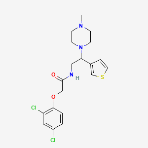 molecular formula C19H23Cl2N3O2S B2426204 2-(2,4-dichlorophenoxy)-N-(2-(4-methylpiperazin-1-yl)-2-(thiophen-3-yl)ethyl)acetamide CAS No. 946373-97-3