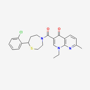 molecular formula C23H24ClN3O2S B2426205 3-(7-(2-chlorophenyl)-1,4-thiazepane-4-carbonyl)-1-ethyl-7-methyl-1,8-naphthyridin-4(1H)-one CAS No. 1798672-13-5