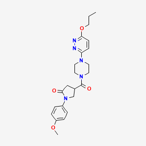 1-(4-Methoxyphenyl)-4-(4-(6-propoxypyridazin-3-yl)piperazine-1-carbonyl)pyrrolidin-2-one