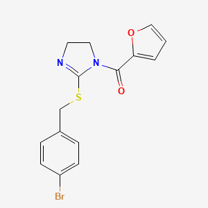 [2-[(4-Bromophenyl)methylsulfanyl]-4,5-dihydroimidazol-1-yl]-(furan-2-yl)methanone