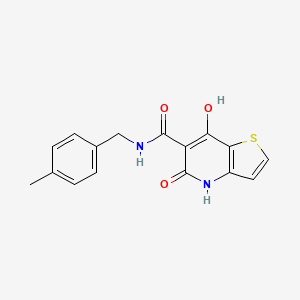 molecular formula C16H14N2O3S B2426218 7-hydroxy-N-(4-methylbenzyl)-5-oxo-4,5-dihydrothieno[3,2-b]pyridine-6-carboxamide CAS No. 1251688-15-9