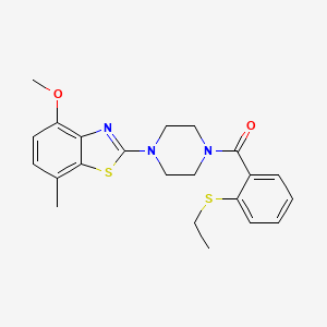 (2-(Ethylthio)phenyl)(4-(4-methoxy-7-methylbenzo[d]thiazol-2-yl)piperazin-1-yl)methanone