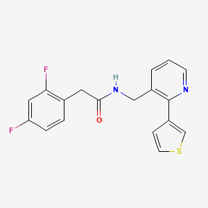 2-(2,4-difluorophenyl)-N-((2-(thiophen-3-yl)pyridin-3-yl)methyl)acetamide