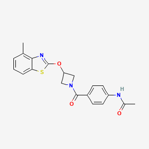 molecular formula C20H19N3O3S B2426236 N-(4-(3-((4-methylbenzo[d]thiazol-2-yl)oxy)azetidine-1-carbonyl)phenyl)acetamide CAS No. 1795410-17-1