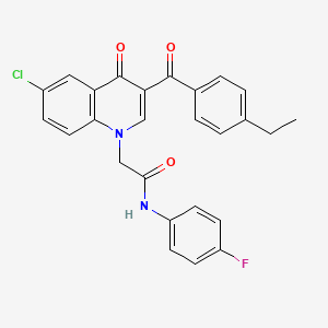 2-[6-chloro-3-(4-ethylbenzoyl)-4-oxo-1,4-dihydroquinolin-1-yl]-N-(4-fluorophenyl)acetamide