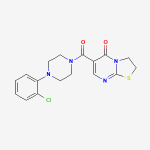 molecular formula C17H17ClN4O2S B2426248 6-(4-(2-chlorophenyl)piperazine-1-carbonyl)-2H-thiazolo[3,2-a]pyrimidin-5(3H)-one CAS No. 532966-43-1