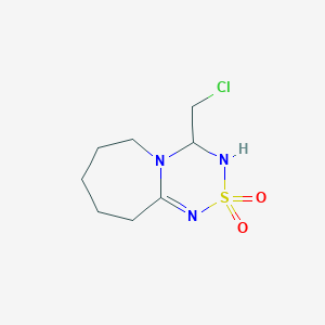 molecular formula C8H14ClN3O2S B2426263 4-(氯甲基)-4,6,7,8,9,10-六氢-3H-[1,2,4,6]噻三嗪[4,3-a]氮杂环-2,2-二氧化物 CAS No. 885458-95-7