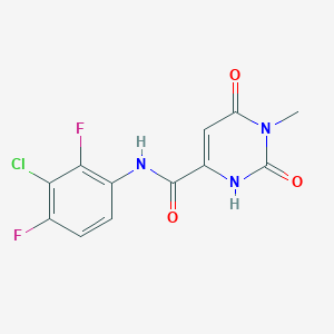 molecular formula C12H8ClF2N3O3 B2426264 N-(3-chloro-2,4-difluorophenyl)-6-hydroxy-1-methyl-2-oxo-1,2-dihydro-4-pyrimidinecarboxamide CAS No. 861208-51-7
