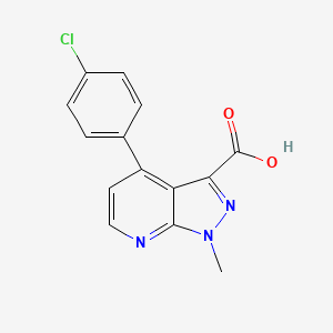 molecular formula C14H10ClN3O2 B2426265 4-(4-Chlorophenyl)-1-methyl-1H-pyrazolo[3,4-b]pyridine-3-carboxylic acid CAS No. 1354706-20-9