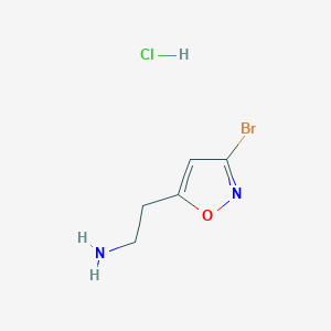 molecular formula C5H8BrClN2O B2426274 2-(3-溴-异恶唑-5-基)-乙胺盐酸盐 CAS No. 2470436-09-8
