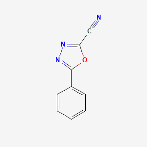 molecular formula C9H5N3O B2426278 5-Phenyl-1,3,4-oxadiazole-2-carbonitrile CAS No. 68496-63-9