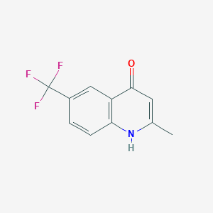 molecular formula C11H8F3NO B2426279 2-Methyl-6-trifluoromethyl-4-quinolinol CAS No. 203626-74-8; 949507-76-0