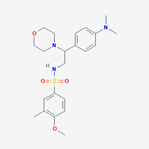 molecular formula C22H31N3O4S B2426281 N-(2-(4-(二甲氨基)苯基)-2-吗啉乙基)-4-甲氧基-3-甲基苯磺酰胺 CAS No. 946366-21-8