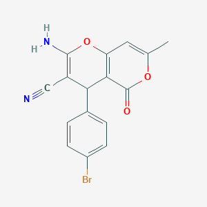 2-amino-4-(4-bromophenyl)-7-methyl-5-oxo-4H,5H-pyrano[4,3-b]pyran-3-carbonitrile