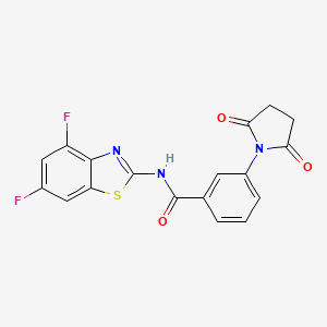 molecular formula C18H11F2N3O3S B2426287 N-(4,6-difluorobenzo[d]thiazol-2-yl)-3-(2,5-dioxopyrrolidin-1-yl)benzamide CAS No. 897759-78-3