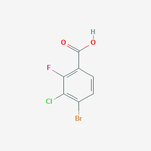 molecular formula C7H3BrClFO2 B2426288 4-溴-3-氯-2-氟苯甲酸 CAS No. 194804-94-9