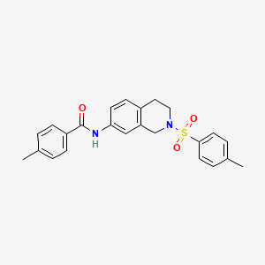 molecular formula C24H24N2O3S B2426291 4-methyl-N-(2-tosyl-1,2,3,4-tetrahydroisoquinolin-7-yl)benzamide CAS No. 954708-93-1