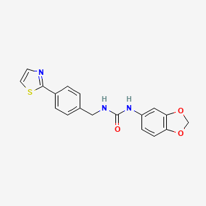 molecular formula C18H15N3O3S B2426292 1-(苯并[d][1,3]二氧杂环-5-基)-3-(4-(噻唑-2-基)苄基)脲 CAS No. 1421497-83-7