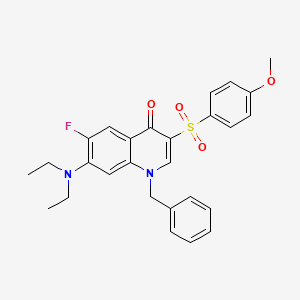 1-benzyl-7-(diethylamino)-6-fluoro-3-(4-methoxybenzenesulfonyl)-1,4-dihydroquinolin-4-one