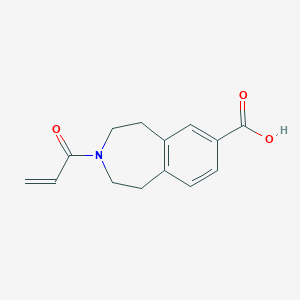molecular formula C14H15NO3 B2426296 3-Prop-2-enoyl-1,2,4,5-tetrahydro-3-benzazepine-7-carboxylic acid CAS No. 2249371-07-9