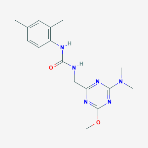 molecular formula C16H22N6O2 B2426299 1-((4-(二甲氨基)-6-甲氧基-1,3,5-三嗪-2-基)甲基)-3-(2,4-二甲苯基)脲 CAS No. 2034540-28-6