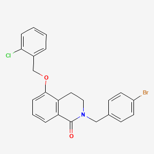 molecular formula C23H19BrClNO2 B2426301 2-(4-bromobenzyl)-5-((2-chlorobenzyl)oxy)-3,4-dihydroisoquinolin-1(2H)-one CAS No. 850904-12-0