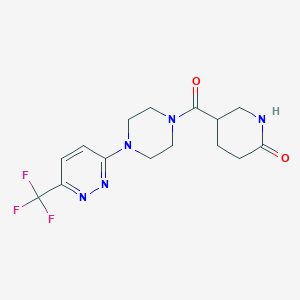 5-[4-[6-(Trifluoromethyl)pyridazin-3-yl]piperazine-1-carbonyl]piperidin-2-one
