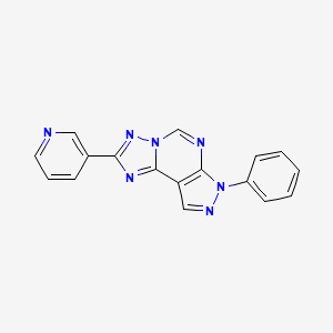 molecular formula C17H11N7 B2426308 7-苯基-2-(吡啶-3-基)-7H-吡唑并[4,3-e][1,2,4]三唑并[1,5-c]嘧啶 CAS No. 844653-59-4