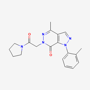 molecular formula C19H21N5O2 B2426316 4-methyl-6-(2-oxo-2-(pyrrolidin-1-yl)ethyl)-1-(o-tolyl)-1H-pyrazolo[3,4-d]pyridazin-7(6H)-one CAS No. 941884-50-0
