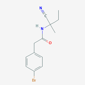 molecular formula C13H15BrN2O B2426317 2-(4-bromophenyl)-N-(1-cyano-1-methylpropyl)acetamide CAS No. 1252366-75-8