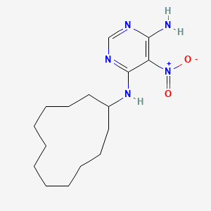 molecular formula C16H27N5O2 B2426321 N-cyclododecyl-5-nitropyrimidine-4,6-diamine CAS No. 450344-86-2