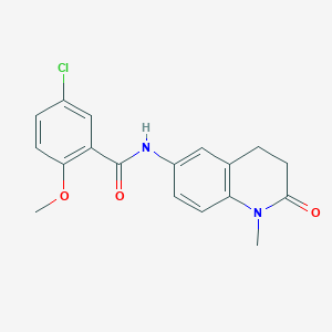 molecular formula C18H17ClN2O3 B2426323 5-chloro-2-methoxy-N~1~-(1-methyl-2-oxo-1,2,3,4-tetrahydro-6-quinolinyl)benzamide CAS No. 921913-74-8