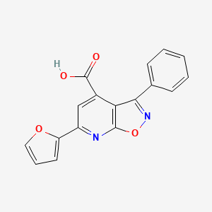 molecular formula C17H10N2O4 B2426333 6-(2-Furyl)-3-phenylisoxazolo[5,4-b]pyridine-4-carboxylic acid CAS No. 937597-65-4