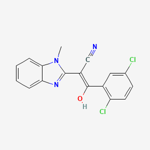 (E)-3-(2,5-dichlorophenyl)-2-(1-methyl-1H-benzo[d]imidazol-2(3H)-ylidene)-3-oxopropanenitrile