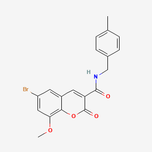 6-bromo-8-methoxy-N-[(4-methylphenyl)methyl]-2-oxo-2H-chromene-3-carboxamide