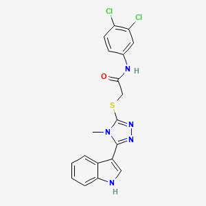 molecular formula C19H15Cl2N5OS B2426350 2-((5-(1H-indol-3-yl)-4-methyl-4H-1,2,4-triazol-3-yl)thio)-N-(3,4-dichlorophenyl)acetamide CAS No. 852142-91-7