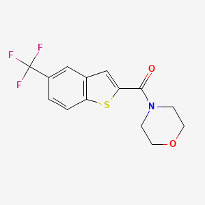 molecular formula C14H12F3NO2S B2426357 Morpholino[5-(trifluoromethyl)-1-benzothiophen-2-yl]methanone CAS No. 439109-05-4
