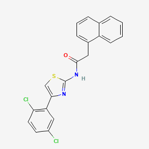 molecular formula C21H14Cl2N2OS B2426363 N-(4-(2,5-二氯苯基)噻唑-2-基)-2-(萘-1-基)乙酰胺 CAS No. 391228-67-4