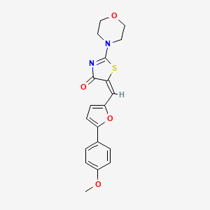 molecular formula C19H18N2O4S B2426365 (E)-5-((5-(4-methoxyphenyl)furan-2-yl)methylene)-2-morpholinothiazol-4(5H)-one CAS No. 405920-56-1