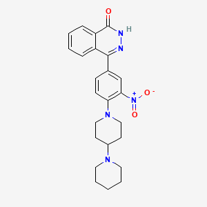 molecular formula C24H27N5O3 B2426366 4-{3-硝基-4-[4-(哌啶-1-基)哌啶-1-基]苯基}-1,2-二氢phthalazin-1-酮 CAS No. 882000-45-5