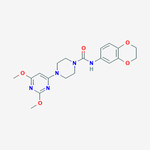 molecular formula C19H23N5O5 B2426367 N-(2,3-dihydrobenzo[b][1,4]dioxin-6-yl)-4-(2,6-dimethoxypyrimidin-4-yl)piperazine-1-carboxamide CAS No. 1021214-84-5
