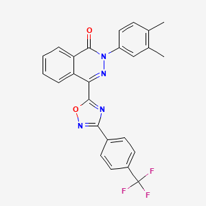 molecular formula C25H17F3N4O2 B2426370 2-(3,4-dimethylphenyl)-4-{3-[4-(trifluoromethyl)phenyl]-1,2,4-oxadiazol-5-yl}phthalazin-1(2H)-one CAS No. 1291863-11-0