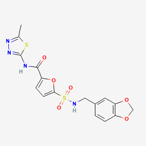 5-(N-(benzo[d][1,3]dioxol-5-ylmethyl)sulfamoyl)-N-(5-methyl-1,3,4-thiadiazol-2-yl)furan-2-carboxamide