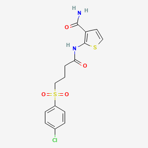 2-(4-((4-Chlorophenyl)sulfonyl)butanamido)thiophene-3-carboxamide