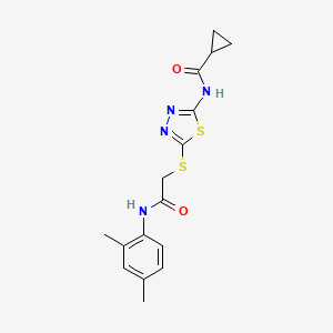 N-(5-((2-((2,4-dimethylphenyl)amino)-2-oxoethyl)thio)-1,3,4-thiadiazol-2-yl)cyclopropanecarboxamide